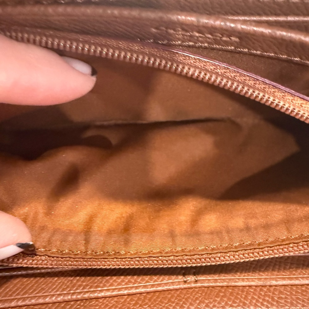 Coach Tan Signature Pattern Wallet - Picture 14 of 16